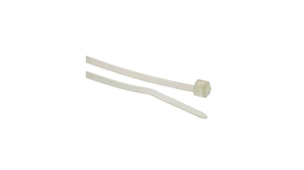 Cable Tie, Inside Serrated, 100mm x 2.5 mm, Natural Nylon, Pk-100